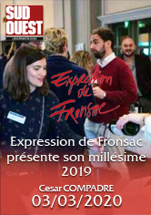 SUD-OUEST – Expression de Fronsac présente son millésime 2019 – César COMPADRE